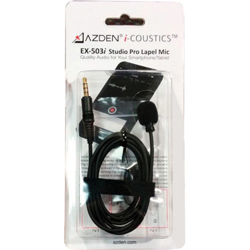 AZDEN LAVALIER LAPEL MIC FOR SMARTPHONES AND TABLETS (EX-503i)