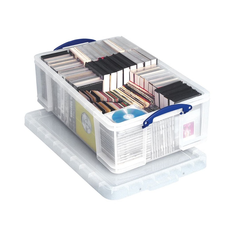 Really Useful Box 50 Litre Clear CD/DVD Storage Box Munk