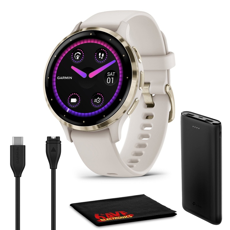 Garmin Venu 3S Advanced Health & Fitness Tracker Smart Watch – Ivory Case
