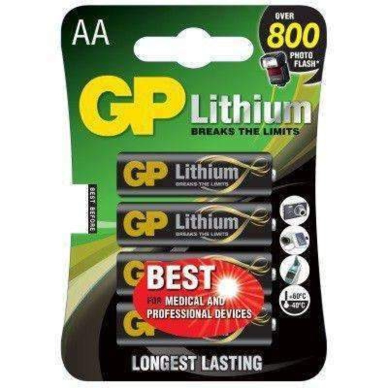 GP Batteries Lithium AA Batteries 4 Pack