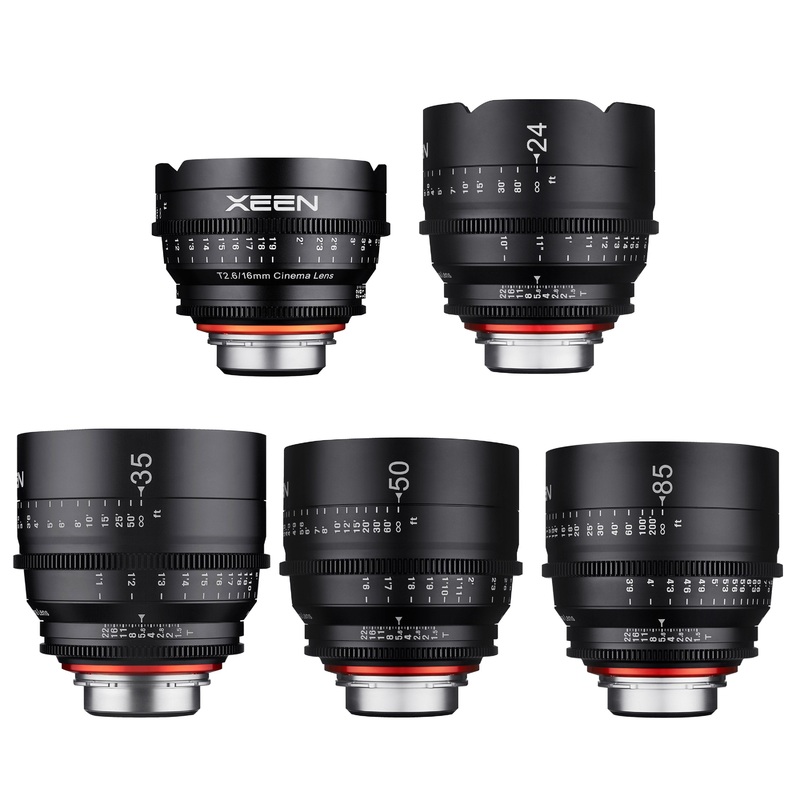 16, 24, 35, 50, 85mm XEEN Pro Cinema Lens Bundle Canon EF