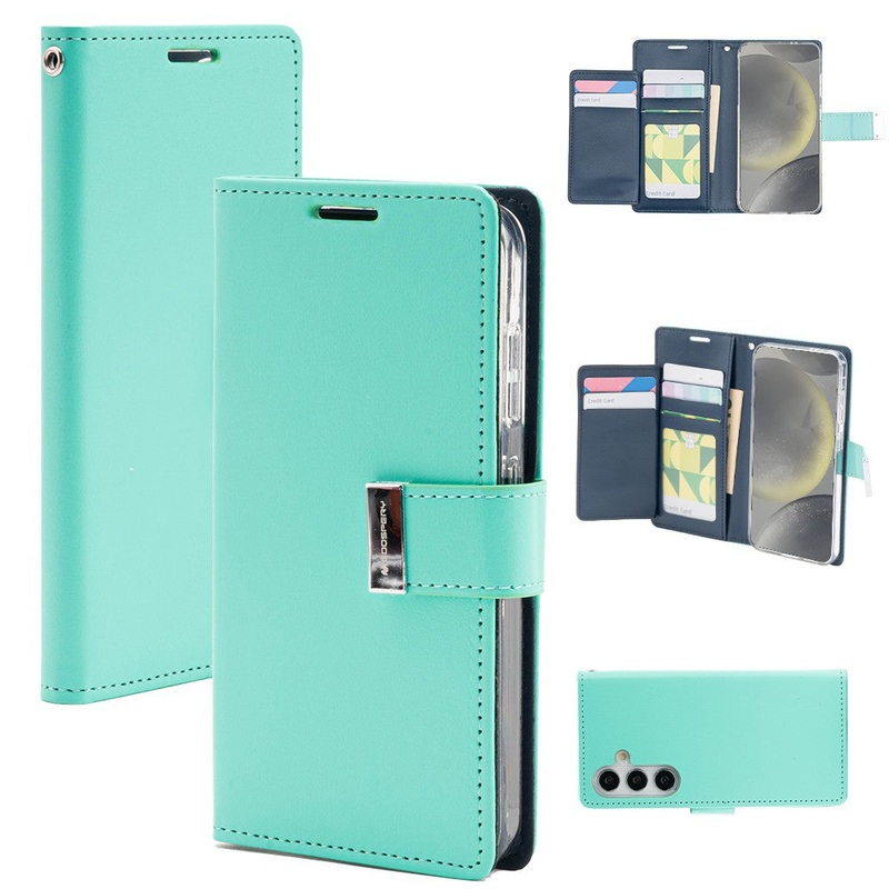 Goospery Rich Diary for Samsung Galaxy S25 – Mint, MagSafe Phonnic