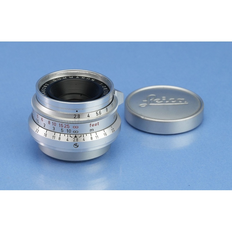 LEICA LEITZ 35MM SUMMARON F2.8 CHROME SIMOO SCREW MOUNT LTM SM LENS PROPER 1M