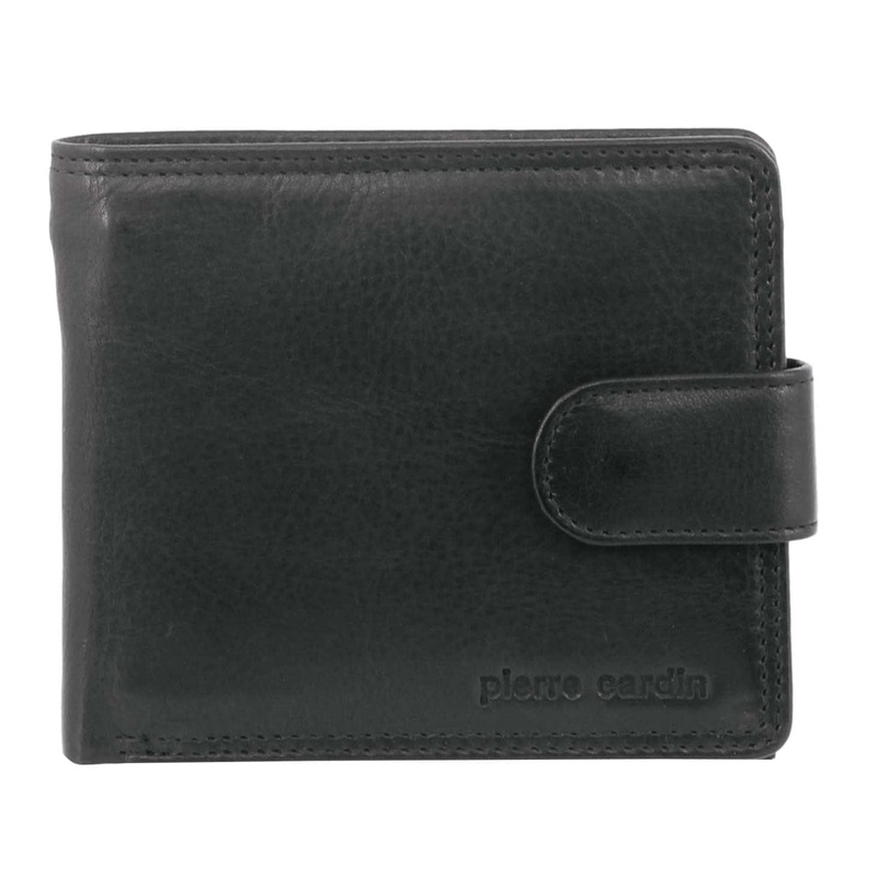 Pierre Cardin Men’s Rustic Leather Bi-Fold RFID Protected Wallet Black Orquestra