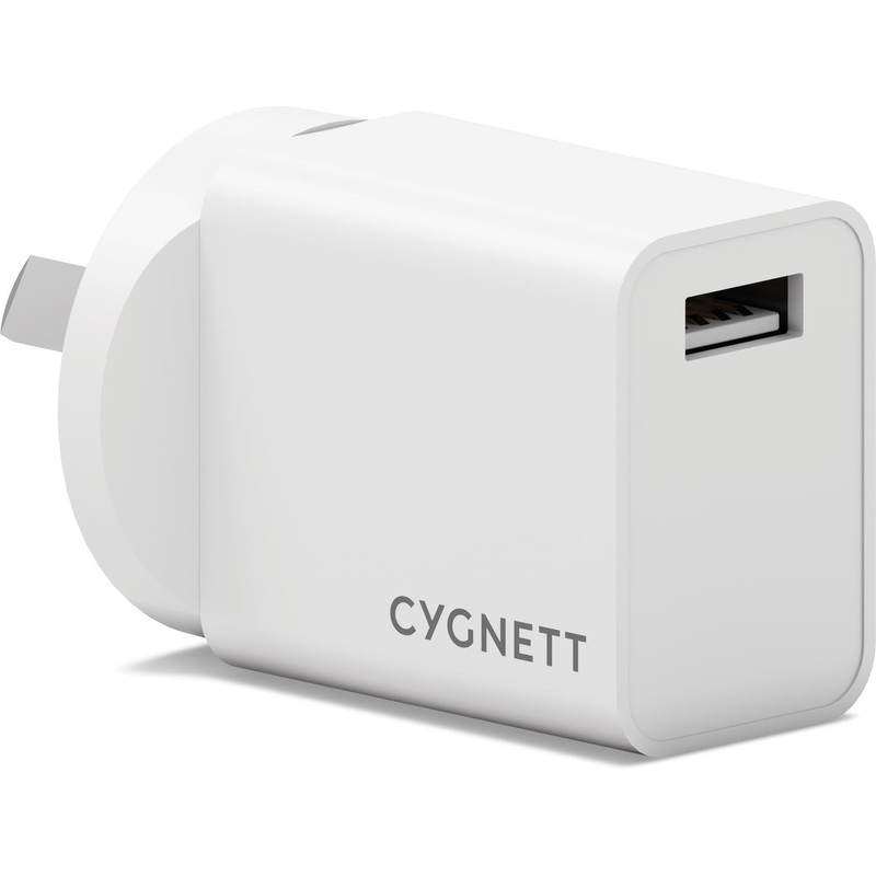 Cygnett Charge and Connect 12W USB-A Wall Charger (White)