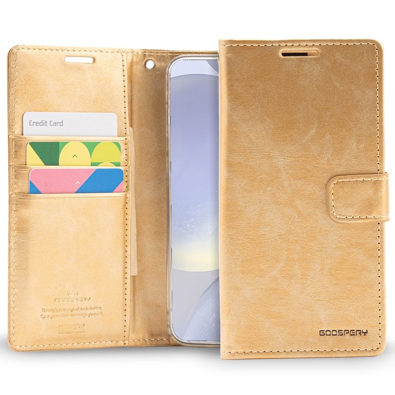 Goospery Bluemoon Diary for Samsung Galaxy S24 – Gold Phonnic