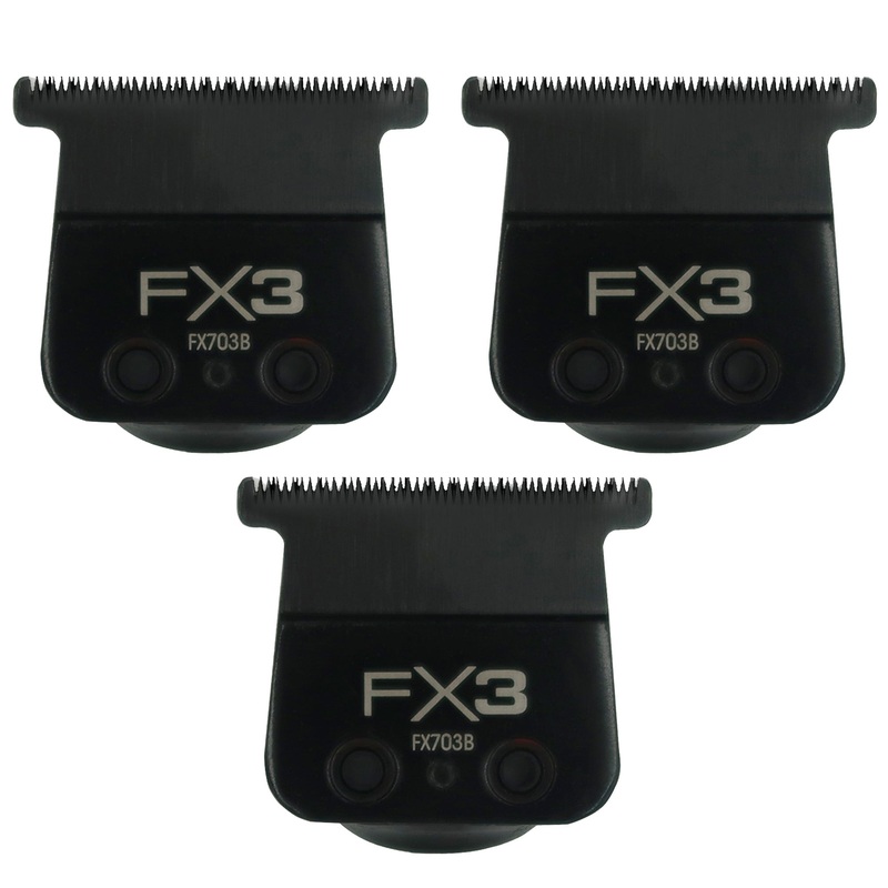3x BaByliss Pro FX3 Titanium Carbon-Nitride Standard-Tooth Ultra-Thin Replacement T-Blade #FX703B