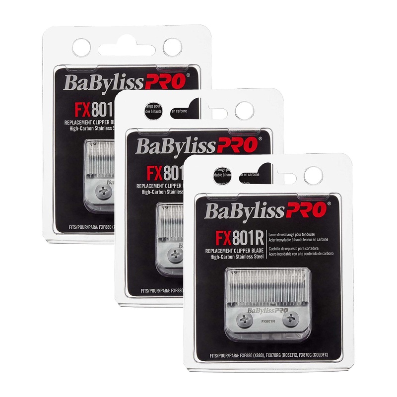 Babyliss Pro FX801R High Carbon Stainless Steel Replacement Clipper Blade for FX870, FXF880 or FX810 – 3 Count