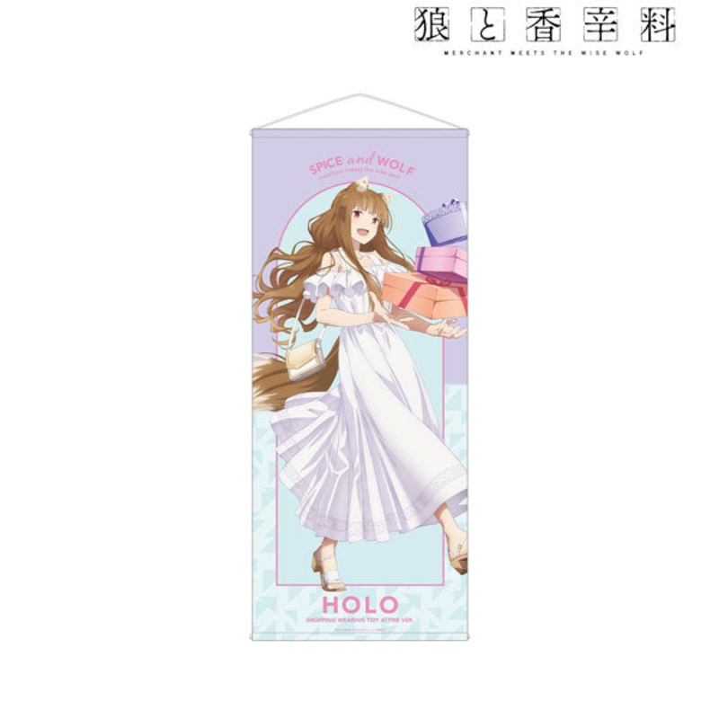 Spice and Wolf MERCHANT MEETS THE WISE WOLF New Illustration Holo Shopping in Beautiful Fashion Life-size Wall Scroll