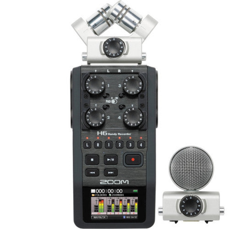 Zoom H6 Handy Recorder with Interchangeable Microphone System 1 Day