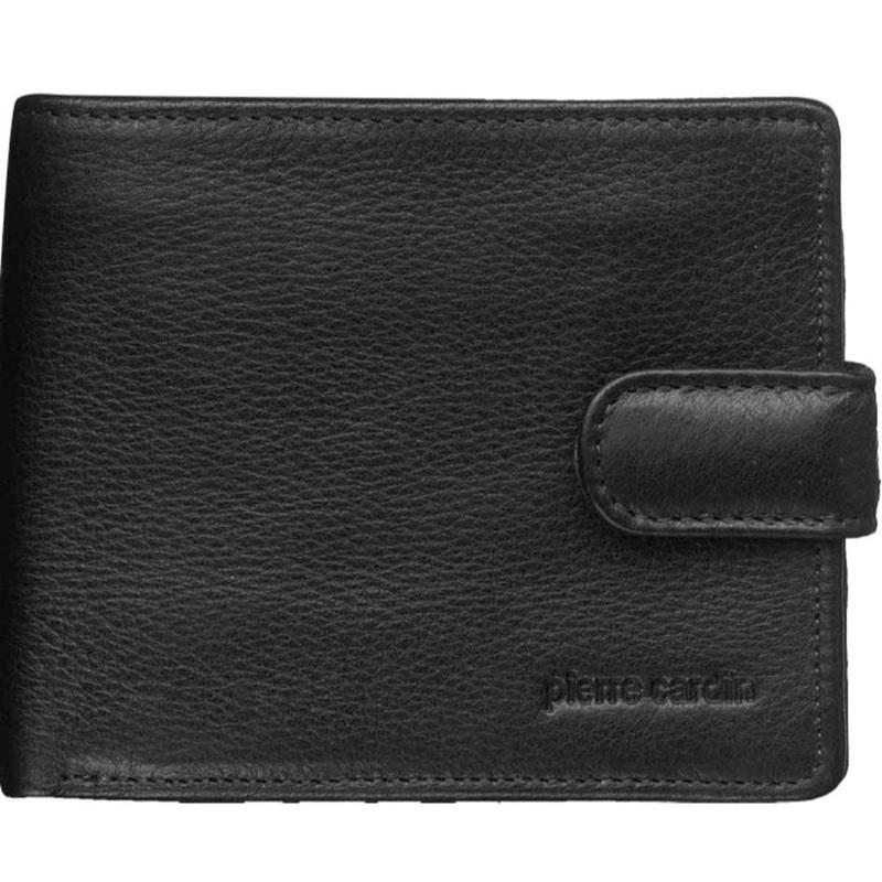 Pierre Cardin Men’s Italian Leather Tab Protected RFID Wallet Black Orquestra