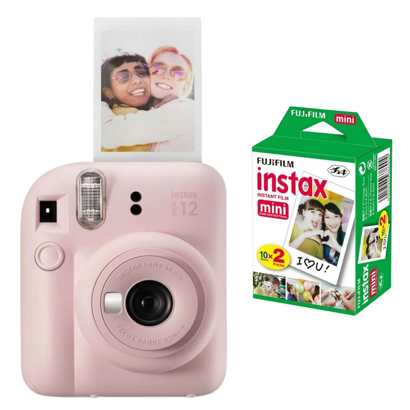 FUJIFILM INSTAX MINI 12 Instant Film Camera (Blossom Pink) bundle