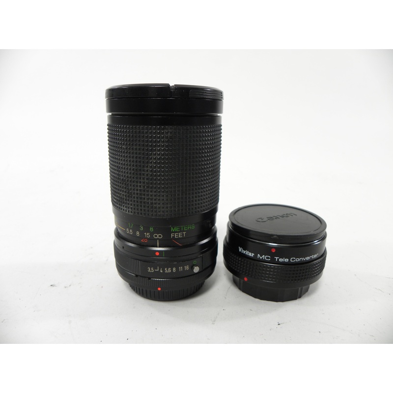 Vivitar MC 28-85mm f3.5-4.5 w/tele converter Canon Adapter