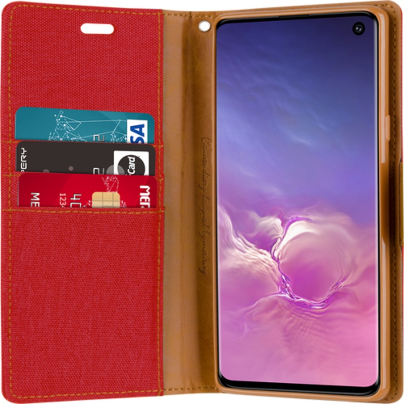 Goospery Canvas Diary For Galaxy Note 10 Plus – Red Phonnic