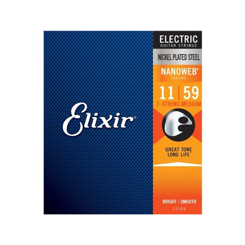 Elixir #12106 Electric 7 Strings Nanoweb Steel 11-59 Medium KG Super Store