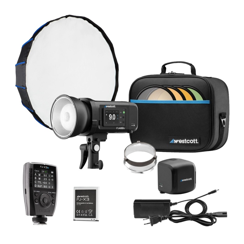 Westcott FJ400 II Touchscreen Strobe with FJ Pro AC and DC Battery (400Ws) with Adapter Bundle