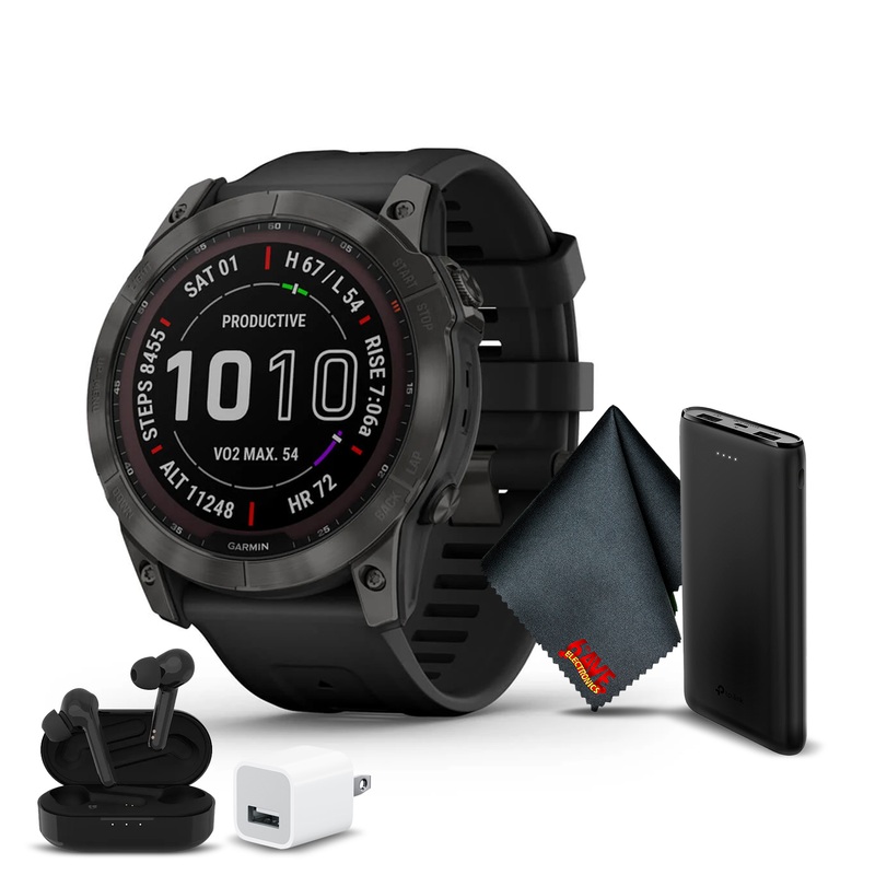 Garmin Fenix 7X Pro Solar Sapphire Edition Carbon Gray DLC Titanium & Black Band