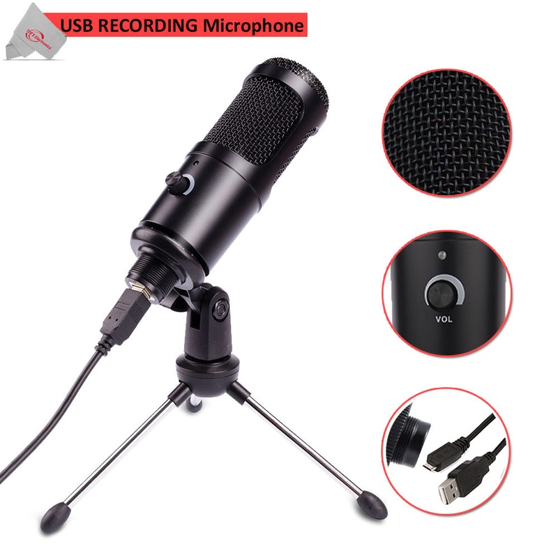 Vivitar Cardioid Condenser Recording USB Microphone Great for Podcasting with Mic Stand