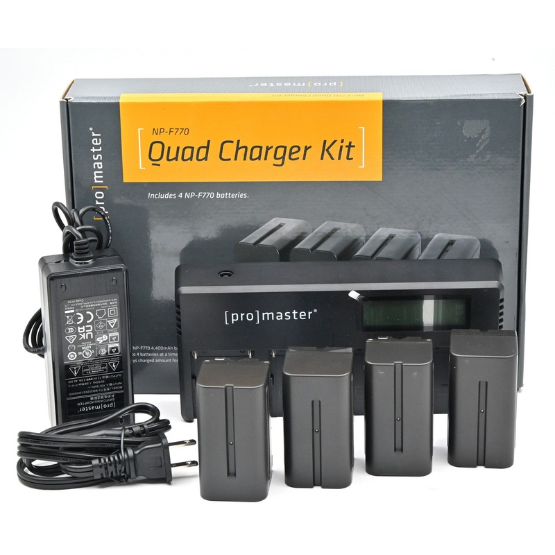 * OPEN BOX EXCELLENT * ProMaster Battery & Charger Kit Quad for Sony NP-F770