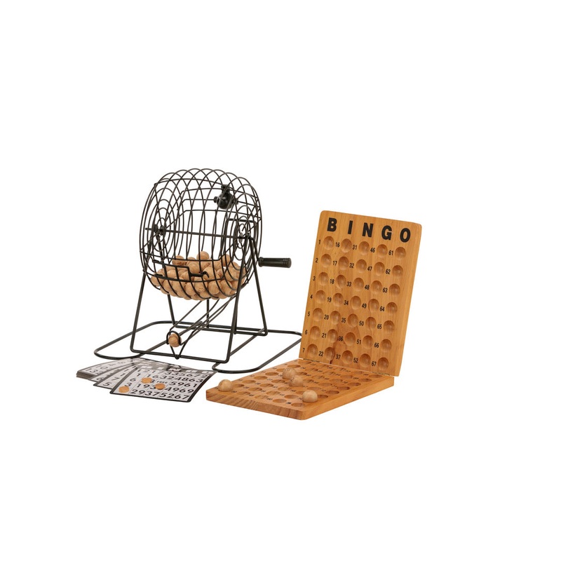 Jenjo Games Bingo 75-Player Set with Metal Cage & Wooden Scoreboard Jenjo Games