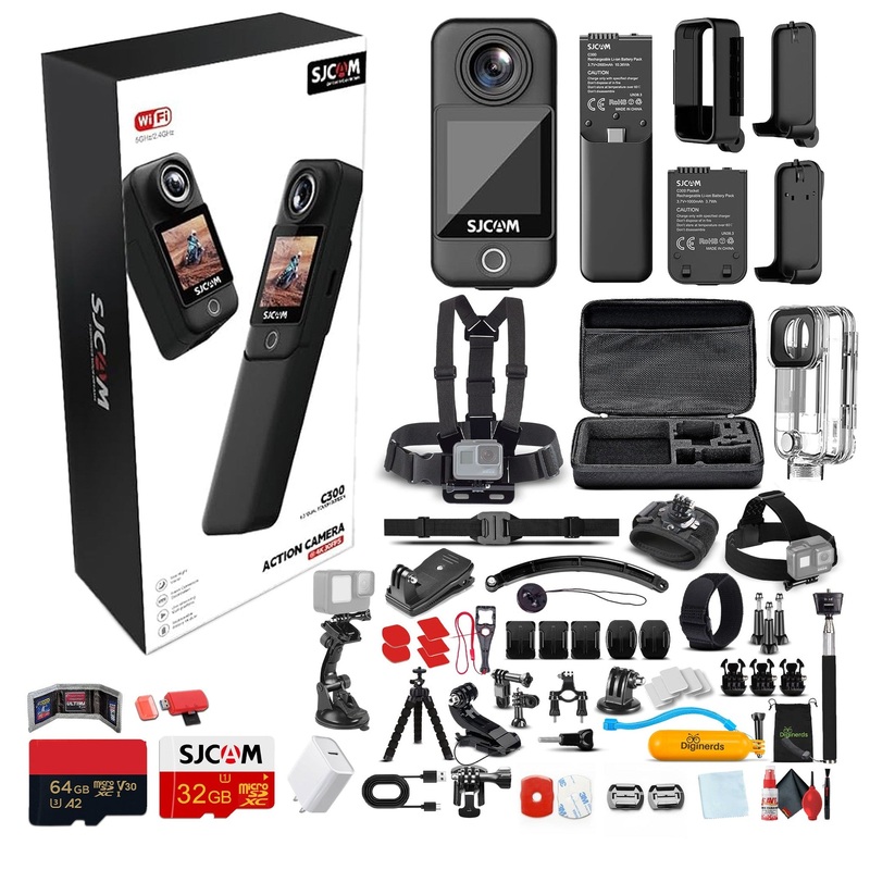 SJCAM C300 4K Dual Touchscreen Action Camera Accessory Bundle