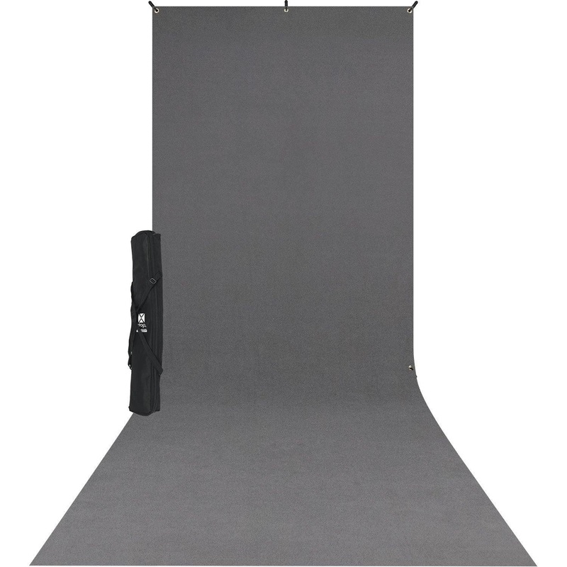 Westcott X-Drop Wrinkle-Resistant Backdrop Kit – Neutral Gray Sweep (5′ x 12′)