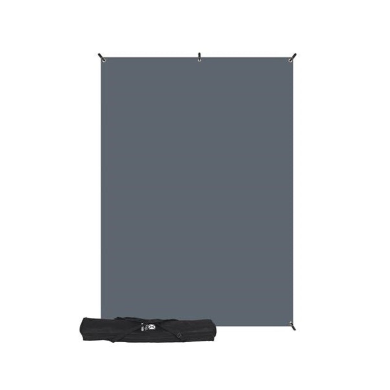 Westcott X-Drop Wrinkle-Resistant Studio Backdrop Kit – Neutral Grey (5′ x 7′)