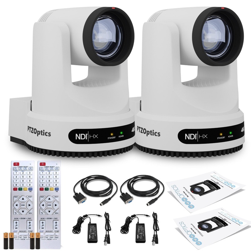 2 x PTZOptics Move 4K PTZ Camera with 12x Optical Zoom (White) (PT12X-4K-WH-G3)