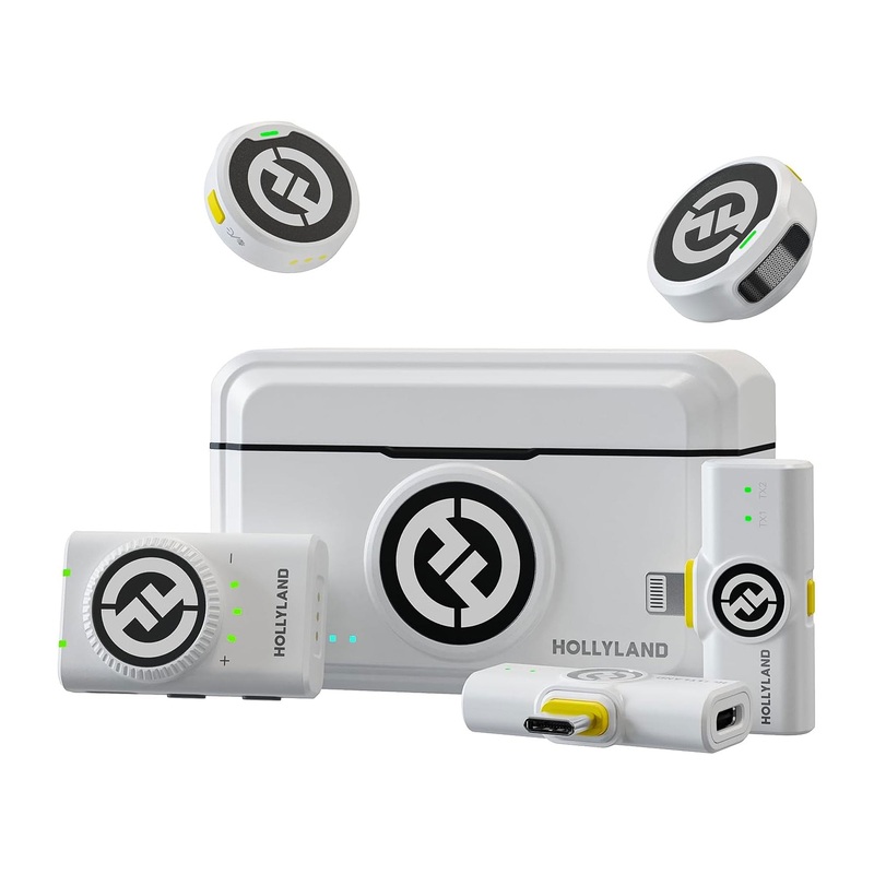 Hollyland LARK M2 DUO 2-Person Wireless Combo Microphone System (2.4 GHz, Ivory White)