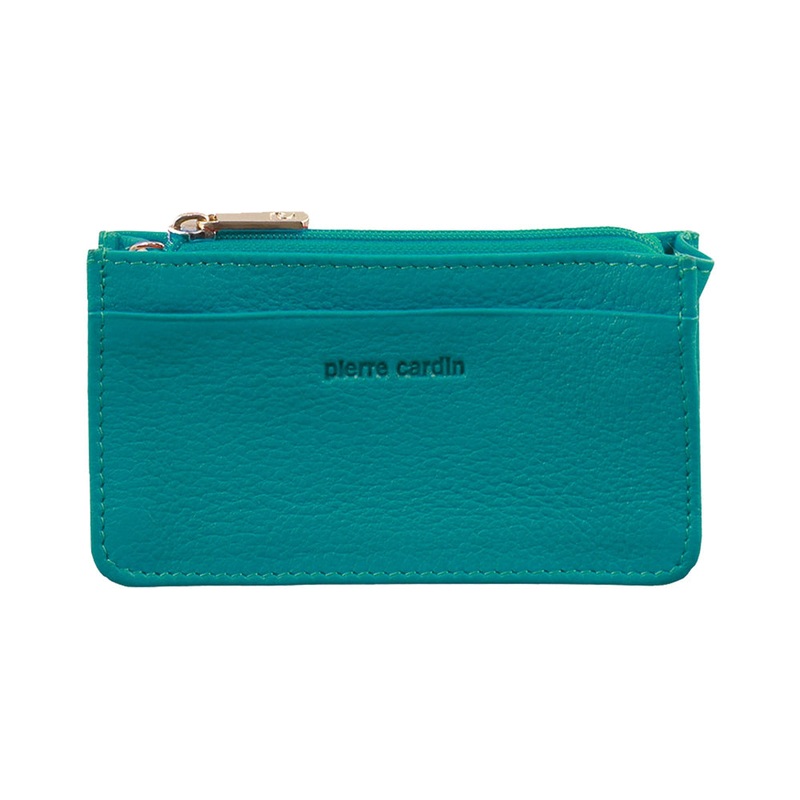 Pierre Cardin Women’s Leather Coin Purse with Keyring Wallet 12.5cm Turquoise Orquestra