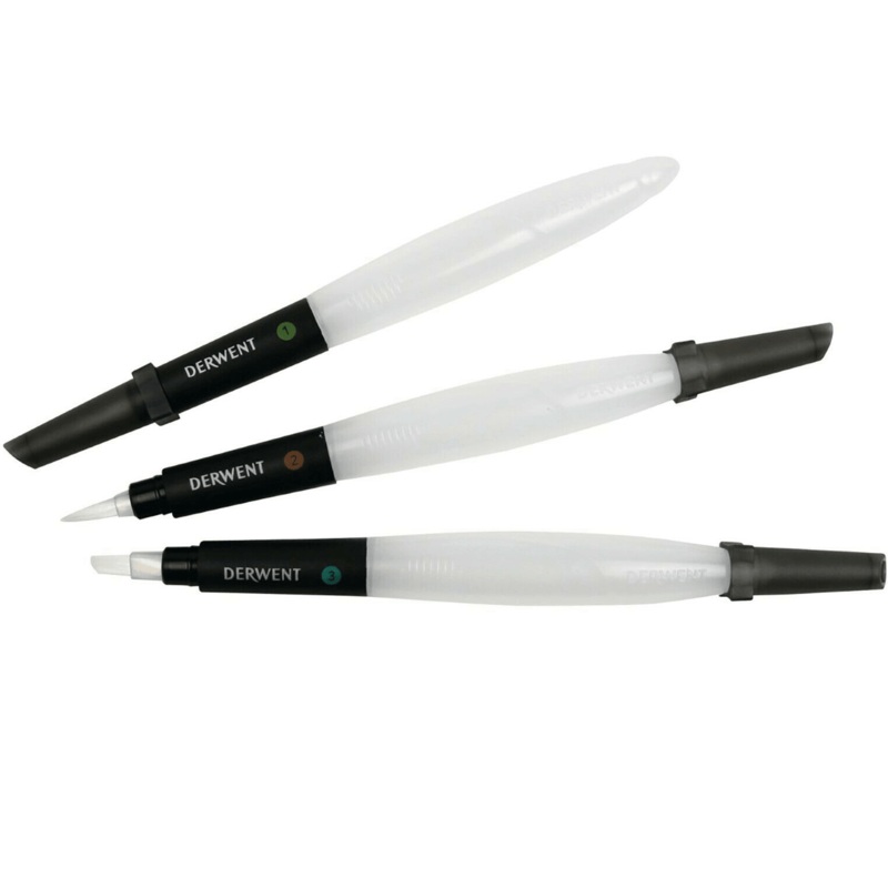 Derwent Waterbrush Pack 3 Assorted Tips Watercolour Painting SuperOffice